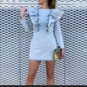 Zara Ruffle denim dress